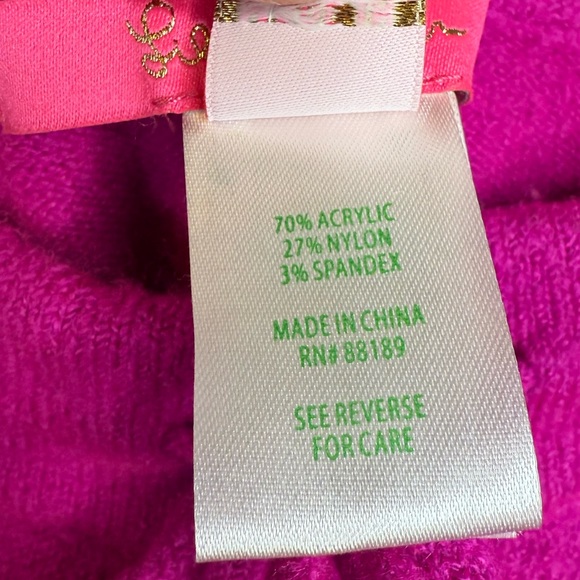 Lilly Pulitzer Bellista Sweater Pants Wild Fuschia Size XL - Picture 5 of 9